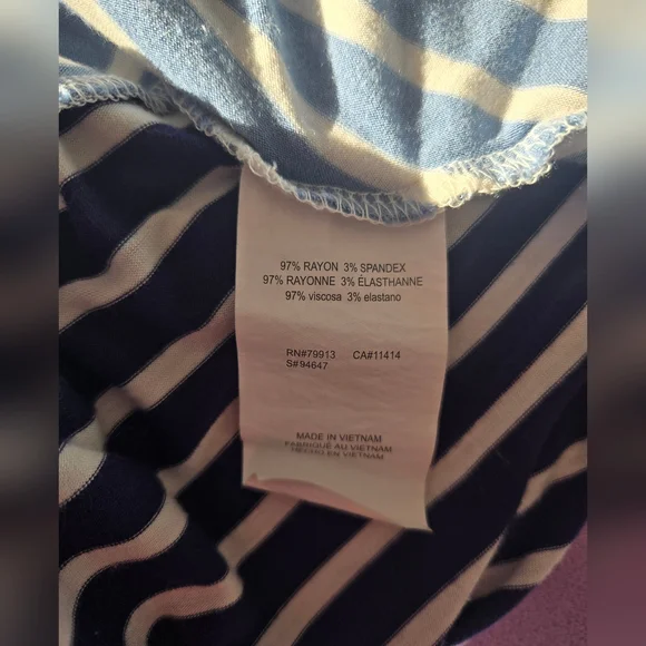 Jessica Simpson Maternity Mint and Blue Stripe Maxi Dress Size M - Picture 4 of 5